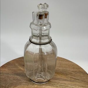 Vintage Three Chamber Glass Liquor Decanter